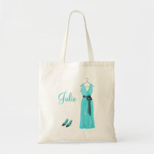 Tote Bag Demoiselle d'honneur turquoise personnalisée