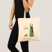 Tote Bag Demoiselle d'honneur verte personnalisée (Devant (produit))