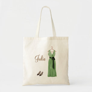 Tote Bag Demoiselle d'honneur verte personnalisée