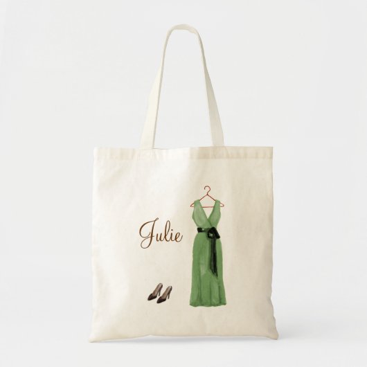 Tote Bag Demoiselle d'honneur verte personnalisée (Devant)