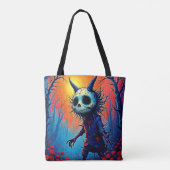 Tote Bag Démon déplaisant en bois Éffrayant (Dos)