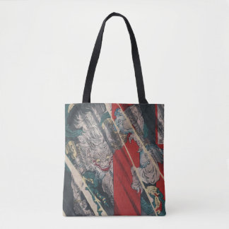 Tote Bag Démon d'Ukiyo-e Yokai Ibaraki de Japonais par