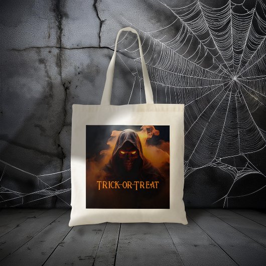 Tote Bag Démon foncé avec halloween de fumée orange