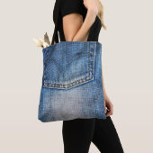 Tote Bag denim bleu (De près)