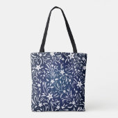 Tote Bag Denim Blooms : Floral Pattern Arrière - plan (Dos)