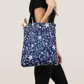Tote Bag Denim Blooms : Floral Pattern Arrière - plan (De près)