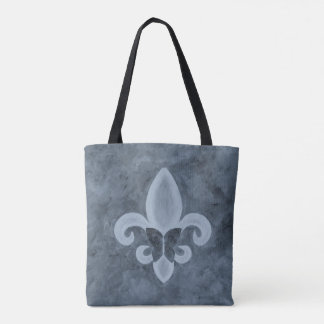 Tote Bag Denim Butterfleur | Papillon bleu Fleur de Lis