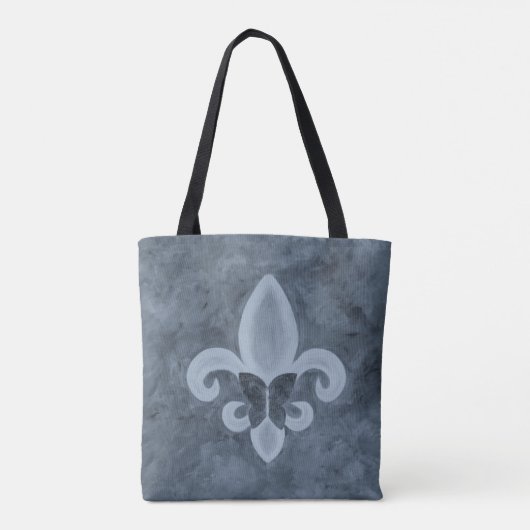 Tote Bag Denim Butterfleur | Papillon bleu Fleur de Lis (Dos)