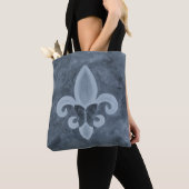 Tote Bag Denim Butterfleur | Papillon bleu Fleur de Lis (De près)