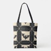 Tote Bag Denim Grunge Halloween Patchwork avec Chauves-sour (Dos)