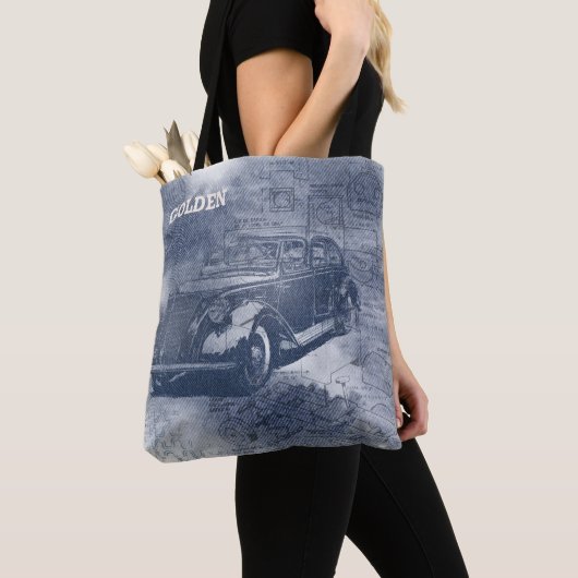 Tote Bag Denim Steampunk (De près)