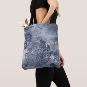 Tote Bag Denim Steampunk