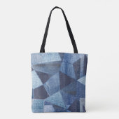 Tote Bag Denim Urban : Patchwork à rayures détendues. (Dos)