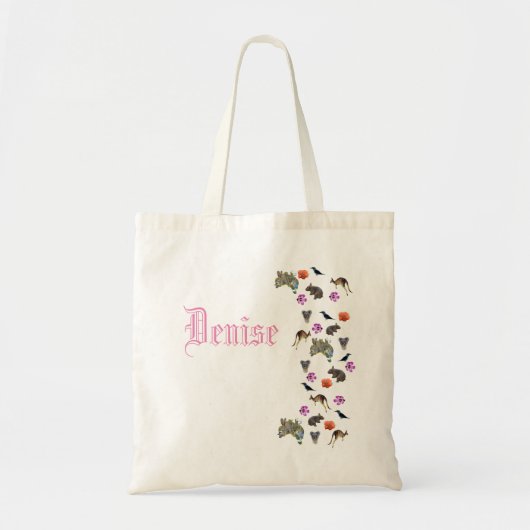 Tote Bag Denise, Nom Logo Avec Australian Wildlife, (Devant)