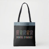Tote Bag Dentaire personnalisé Hygiéniste dents Empreintes (Devant)