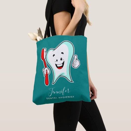 Tote Bag Dental Care Happy Tooth (De près)