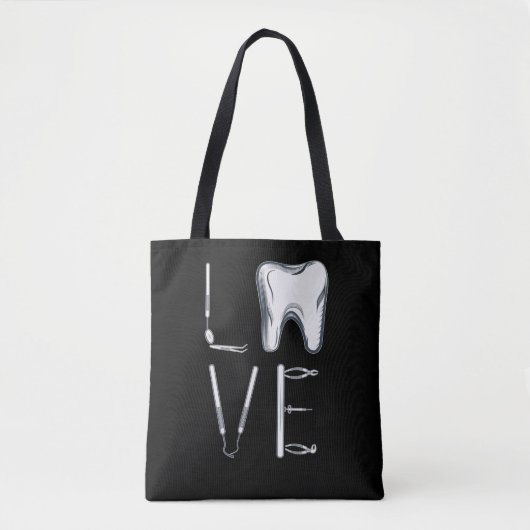 Tote Bag Dental Love Dentistra Outils Dentiste (Devant)