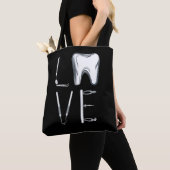 Tote Bag Dental Love Dentistra Outils Dentiste (De près)