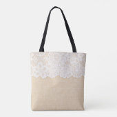 Tote Bag Dentelle blanche sur la conception du tissu. (Dos)