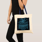 Tote Bag Dentelle bleue Grunge (Devant (produit))