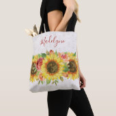 Tote Bag Dentelle de tournesol Aquarelle Floral (De près)