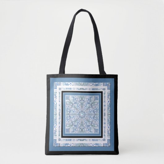 Tote Bag Dentelle en céramique bleu clair (Devant)