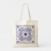 Tote Bag Dentelle en céramique bleu de la Grèce & flocon de (Dos)