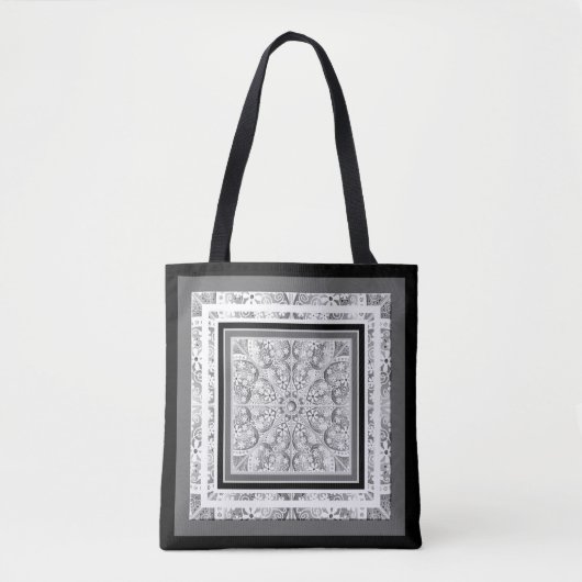 Tote Bag Dentelle en céramique Gris (Devant)