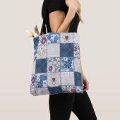 Tote Bag Dentelle florale : Patchwork Arrière - plan sans c (De près)