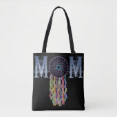 Tote Bag Dentelle MOM et Dreamcatcher Denim Peint (Devant)