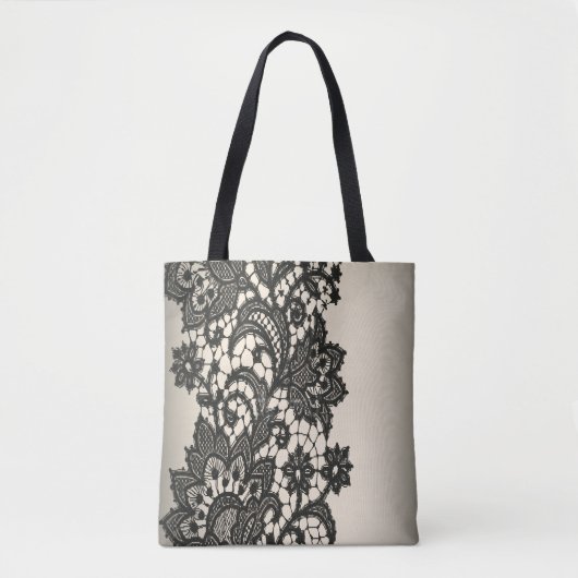 Tote Bag dentelle noire (Devant)