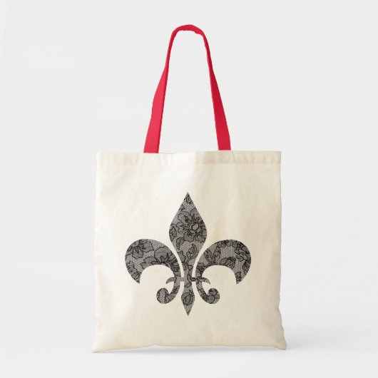 Tote Bag Dentelle Noire 1 Fleur De Lis (Devant)