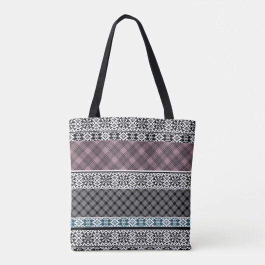 Tote Bag Dentelle patchwork noir et blanc (Dos)