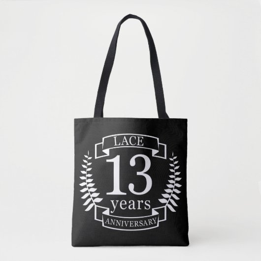 Tote Bag Dentelle Traditionnelle mariage 13 ans (Devant)