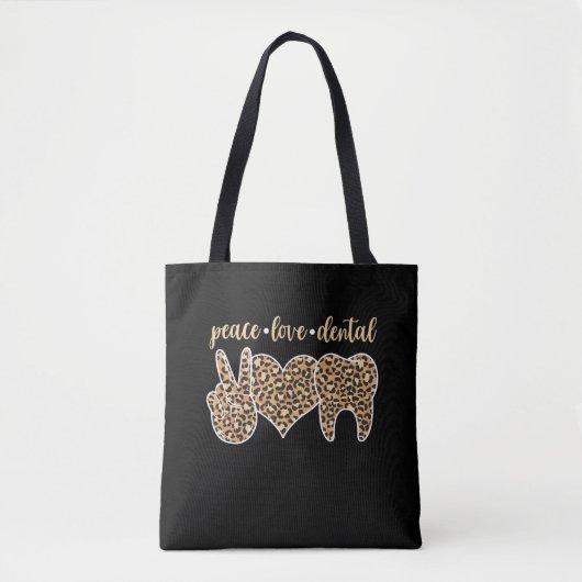 Tote Bag Dentiste Leopard Looth Tooth Peace (Devant)