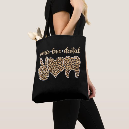 Tote Bag Dentiste Leopard Looth Tooth Peace (De près)