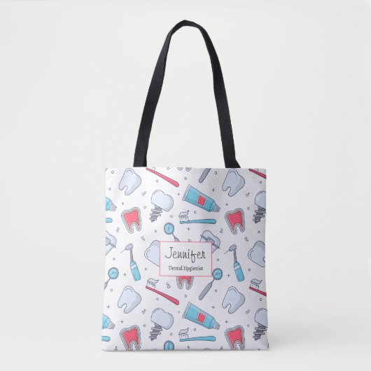 Tote Bag Dents et outils Motif dentaire (Devant)