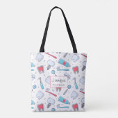 Tote Bag Dents et outils Motif dentaire (Dos)