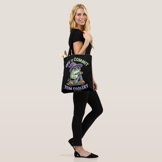 Tote Bag Départ pour engager Tom Foolery Frog Funny Meme (Sur le modèle)