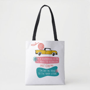 Tote Bag Dépendante de la laine Citation drôle avec fil à t