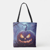 Tote Bag Déplaisant Big Jack-O' Lantern dans la forêt Hallo (Dos)