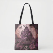 Tote Bag Déplaisant Haunted House Bouteilles Halloween (Devant)