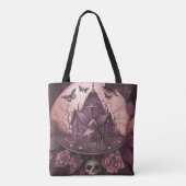 Tote Bag Déplaisant Haunted House Bouteilles Halloween (Dos)
