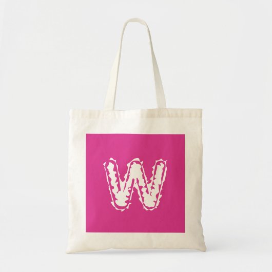 Tote Bag Déplaisant Monogramme blanc sur rose (Devant)