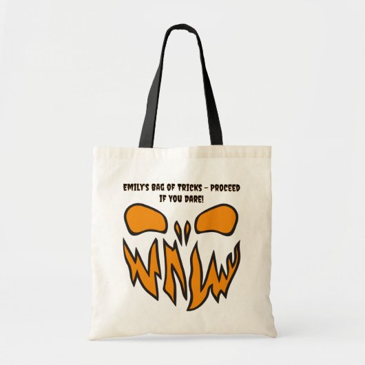 Tote Bag Déplaisant Visage D'Halloween Trick Ou Treat Drôle (Devant)