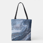 Tote Bag Dérive océanique bleu et gris abstrait (Dos)