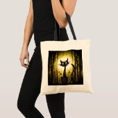 Tote Bag Derpy Little Halloween Chat dans un Patch Citrouil (Devant (produit))
