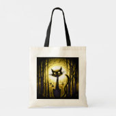 Tote Bag Derpy Little Halloween Chat dans un Patch Citrouil (Dos)