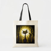 Tote Bag Derpy Little Halloween Chat dans un Patch Citrouil (Devant)