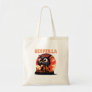Tote Bag Derpzilla Funny Derpy Giant Cat Kitten City